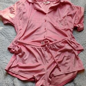 Juicy Couture Pink Button-Up Pajama Set